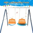 thumbnail image 4 of iRerts Metal Swing Set, 32" Kids Swing Set for Outside Stable A-Frame, 440 lbs Weight Capacity, Toddler Swing Set with 2 Swings, Flying Saucer Tree Swing set with Adjustable Rope for Backyard, Blue, 4 of 9