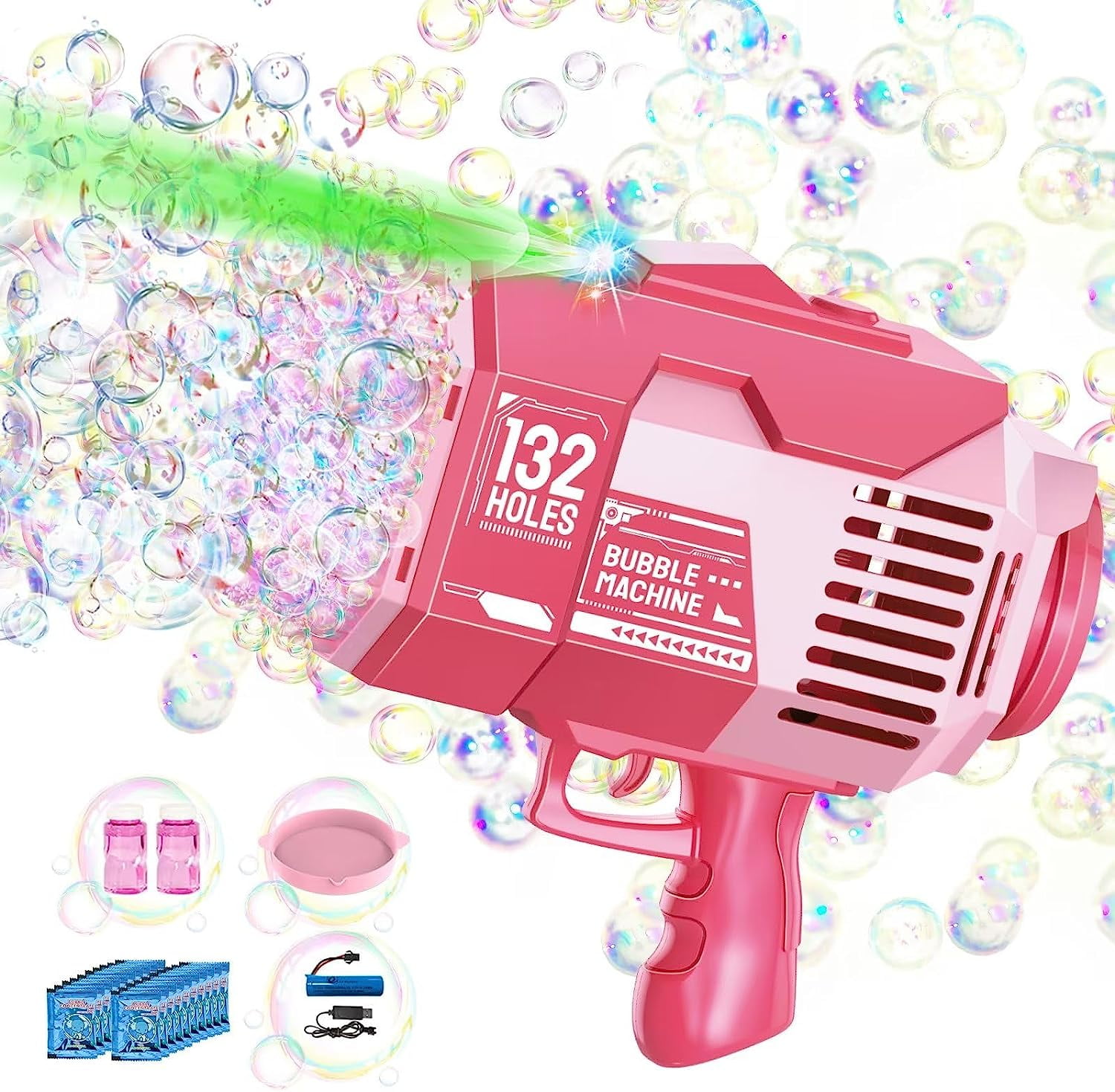 KORIMEFA 132 Holes Bazooka Bubble Machine Toy, Bubble Maker, Bubble