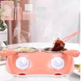 thumbnail image 4 of Chocolate Melting Pot Melter With Double Melting Pot Chocolate Warmer Chocolate Fondue Candy Maker Fondue Melting Pot Set For Strawberries Cheese Candy Butter Baking Pans Set with Lids Ceramic, 4 of 4