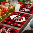 thumbnail image 4 of JOOCAR Christmas Placemats, 18x12 Inch Christmas Decorations, Red Black Buffalo Plaid Santa Claus Christmas Tree Deer Snowflake Placemats for Home Table Holiday Decor Rectangular Placemats Set of 6, 4 of 5
