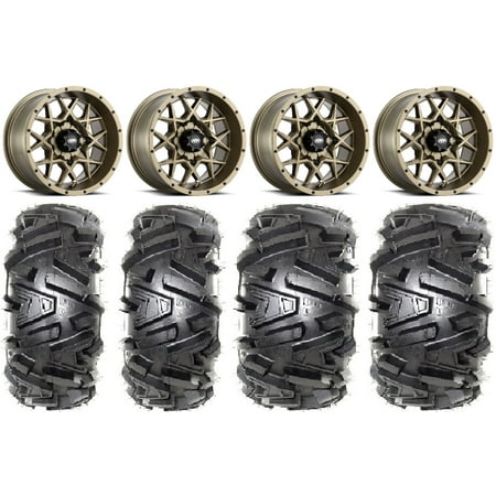 ITP Hurricane 14 Wheels Bronze 26 Moto MTC Tires Yamaha Viking Wolverine YXZ1000R CFMoto ZForce 950 UForce 1000