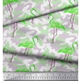 thumbnail image 2 of Soimoi Modal Satin Fabric Camouflage Texture & Flamingo Bird Decor Fabric Printed Yard 42 Inch Wide, 2 of 3