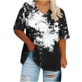 thumbnail image 2 of Plus Size 4X Women's Short Sleeve Tops Sale Under $10 Summer Casual Loose Print Blouse, 2 of 4
