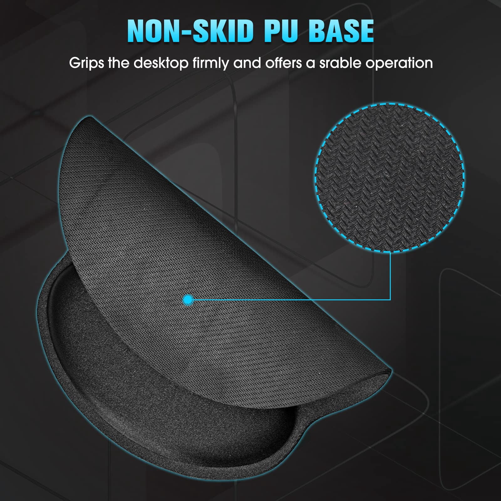 8 Pack Mouse Pad With Wrist Rest Support Gel Memory Foam Mousepad Comfortable Computer For Relief(black)