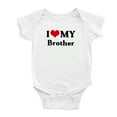 thumbnail image 2 of I Love My Sister Brother Baby Bodysuits Twinss Twins Clothes Gift (White, 18-24M), 2 of 5