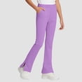thumbnail image 2 of Leey-World Girls School Uniform Pants Kids Pull On Straight Leg Stretchy Elastic Waist Trousers with Pockets 5-14 Years(Purple,13-14 Years), 2 of 6