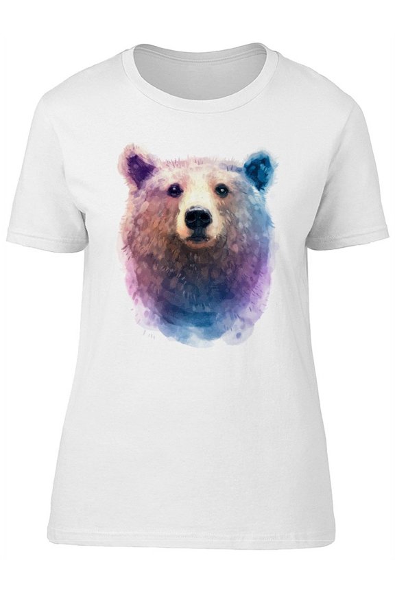 Beautiful Watercolor Bear T-Shirt Women -Image by Shutterstock, Female x-Large