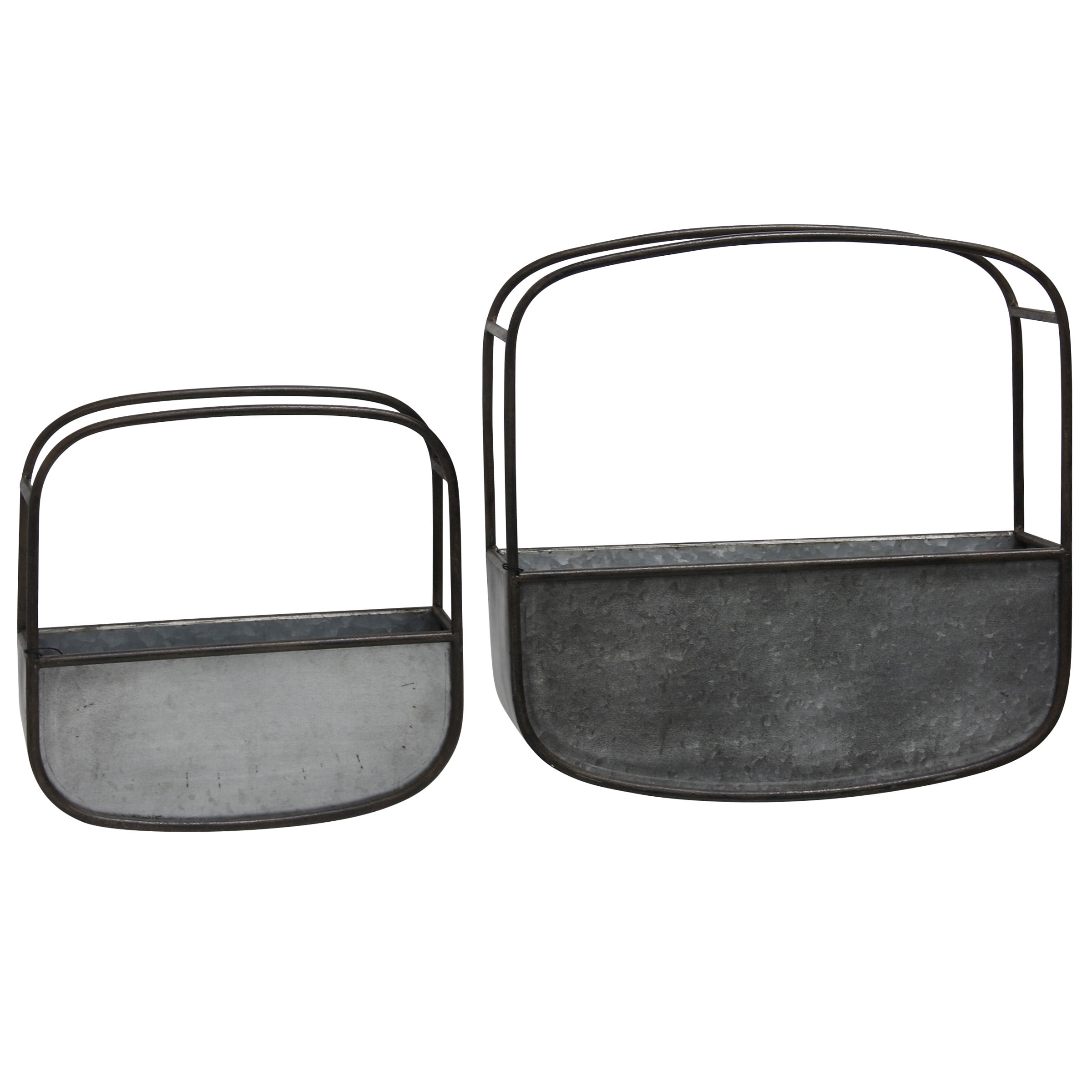 Metal Wall Baskets 16 in x 16in and 12in x 12in Set of 2