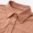 thumbnail image 6 of OHMZYZO Mens Casual Corduroy Shirt Long Sleeve Button Down Shirts Casual Lightweight Shacket Jacket with Pockets Coffee L, 6 of 8