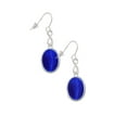 thumbnail image 3 of Delight Jewelry Silvertone Small Blue Imitation Cat's Eye Silver tone Infinity French Earrings, 3 of 4