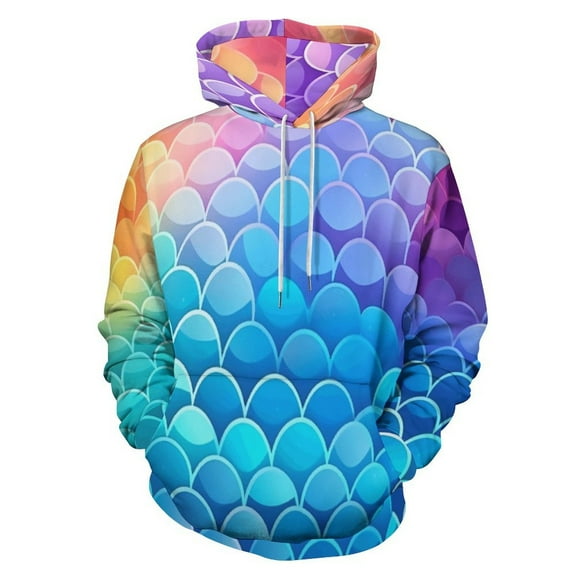 Colorful Fish Scale Pattern 3d Sweatshirts Hoodie Fashion Casual Personality Men's Women Street Hoodie Pullovers Long Sleeve Comfortable Top