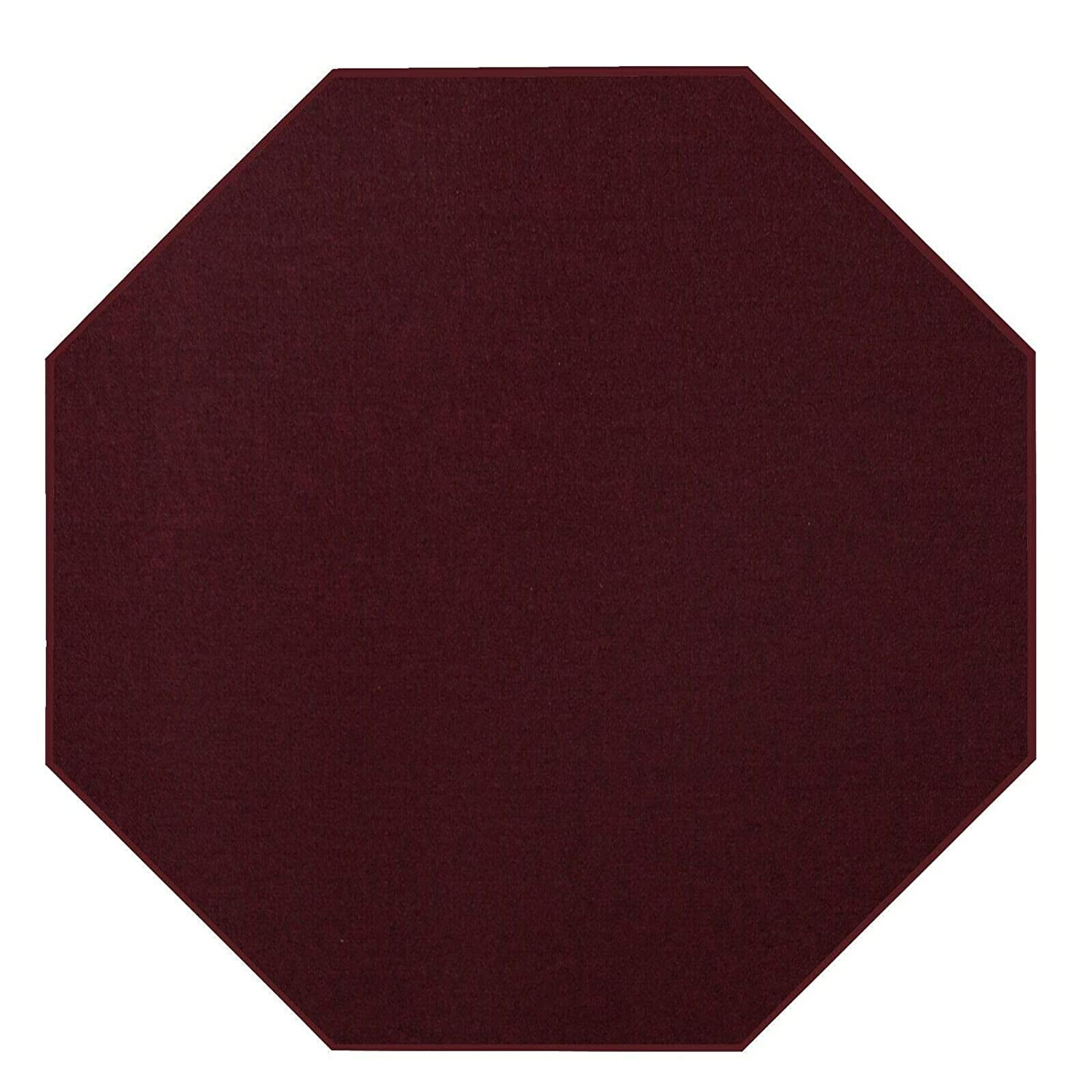 Furnish My Place Neyland Custom Rug 2 ft., Octagon, Burgundy, Floor Area Rug for Patio, Garden