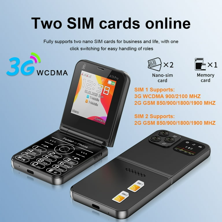 送料無料特集 | 激安の新品・型落ち・アウトレット SERVO A70 Pro 2 SIM Card Flip Phone 3G WCDMA New Push Button Smartphone Axesary
