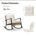 thumbnail image 5 of LAUSAINT HOME Outdoor Rocking Chair, Patio PE Rattan Chair with Beige Cushions, 2 PCS, 5 of 6