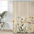 thumbnail image 4 of Shower Curtain, Watercolor Flower Leaves on Vintage Waterproof Shower Curtain Set with Hooks for Bathroom Showers,Stalls and Bathtubs,72x84In Summer Floral, 4 of 9