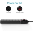 thumbnail image 4 of 6-Outlet Surge Protector Power Strip 2-Pack, 900 Joules, 4-Foot Extension Cord, 4 of 8