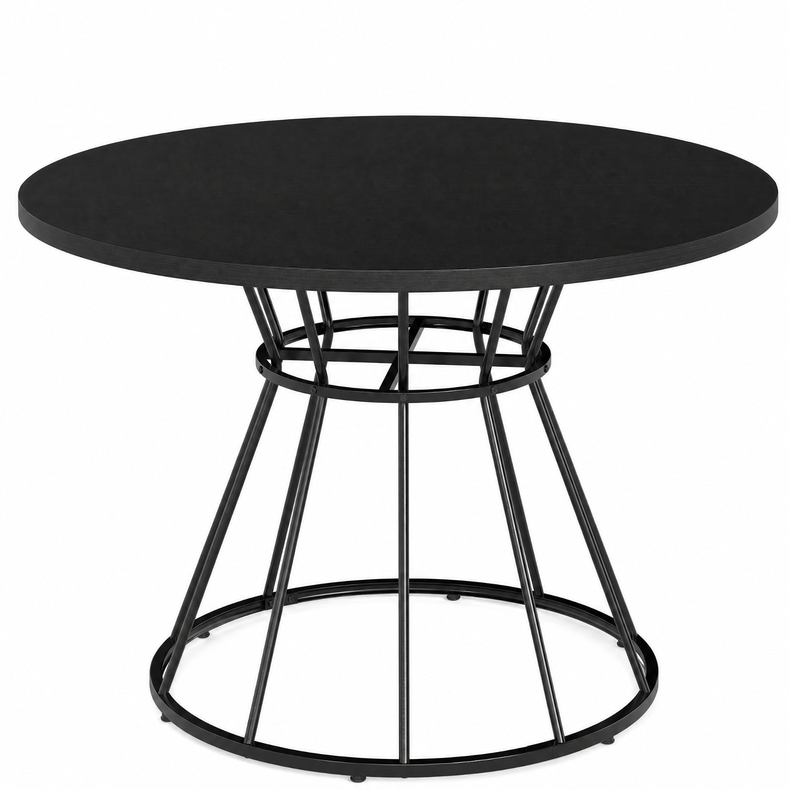 Furnibear 47 Inch Round Farmhouse Dining Table for 4 with Wooden MDF Tabletop