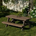 thumbnail image 2 of Wildridge Heritage 72 in. Picnic Table with Attached Benches, Tudor Brown - Outdoor Weather Resistant HDPE Picnic Table for Patio, Porch, Deck, Lawn, 2 of 4