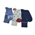 thumbnail image 3 of PERRY ELLIS 3 Pack Blue Horizontal Stripe Dress Crew Socks, 3 of 3