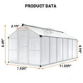 thumbnail image 3 of Yeshouse Walk-In 8x12 FT Polycarbonate Greenhouse, Sturdy Aluminum Frame, Swing Door & Vent Windows for Backyard, 3 of 7