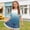 Blue, variant on ITSAME One Shoulder T-Shirts for Girls Short Sleeve Tops Gradient Print Summer Loose Casual Tees Pink Size 7