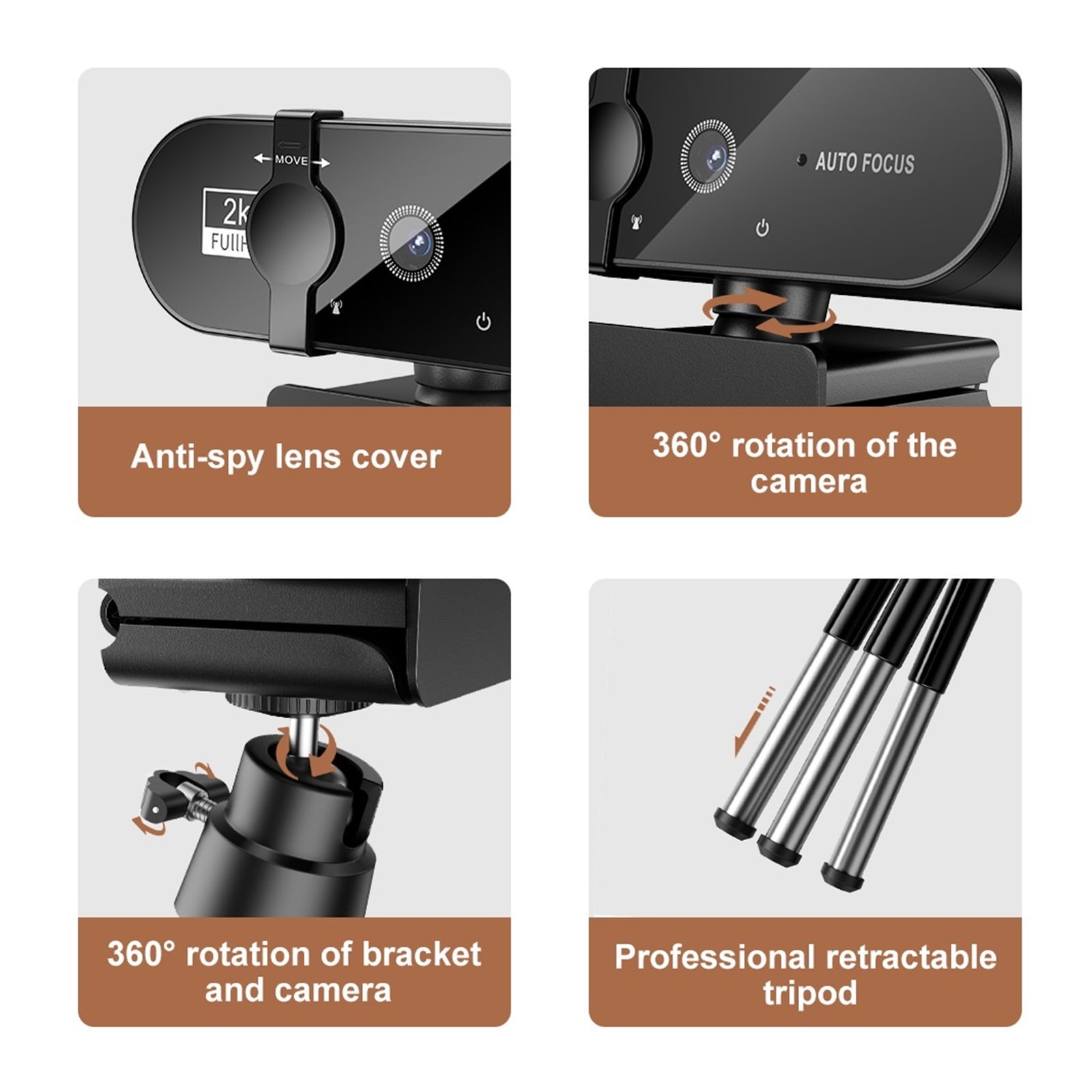 Webcam For PC Web Camera Mini Web Cam With Microphone Usb Webcan Autofocus 4K 2K 1080P Full HD Stream Camera For Computer Laptop ,HD Video