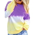 thumbnail image 2 of Sudadera de manga larga para mujer Colorblock Tie Dye Printed Pullover Tops Xemadio WMPH-1197-42, 2 of 6