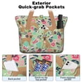 thumbnail image 2 of Tote Bag for Women - Boxer Dog and Flower Florals Shoulder Bag - Large Utility Work Duffle Bag with Zipper Handbag for Travel, Work, Sprots, 2 of 5