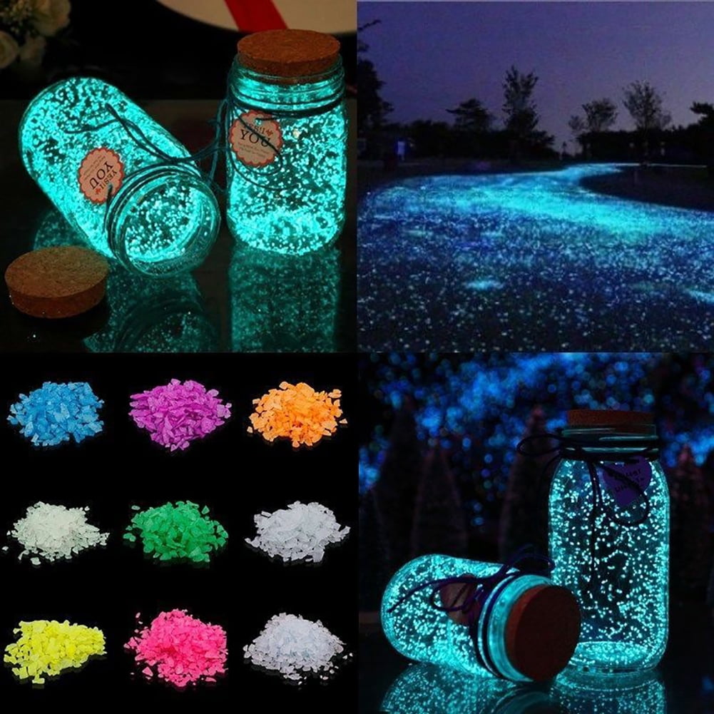 20Pcs Glow Gravel Luminous Romantic Sand Fish Tank Aquarium Fluorescent Particle 