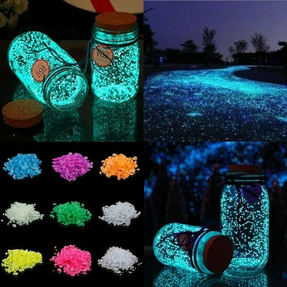 Walbest Glow in The Dark Gravel, Fish Tank Aquarium Gravel Sand, Decorative Gravel Rocks,Aquarium Gravel Stones for Home and Fairy Garden Decoration (Yellow & Green)