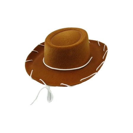 1950s Mens Hats - Child Western 1950's Style Kids Cowboy Ranch Hat, Brown, One Size