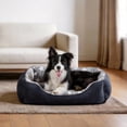 thumbnail image 2 of Washable Large Dog Beds for Medium Sized Dogs, Rectangle Pet Beds with Anti Slip Bottom, Cat Beds, Gray, 35"x25"x9", 2 of 9