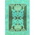 thumbnail image 1 of Ahgly Company Indoor Rectangle Abstract Turquoise Blue Modern Area Rugs, 8' x 10', 1 of 4