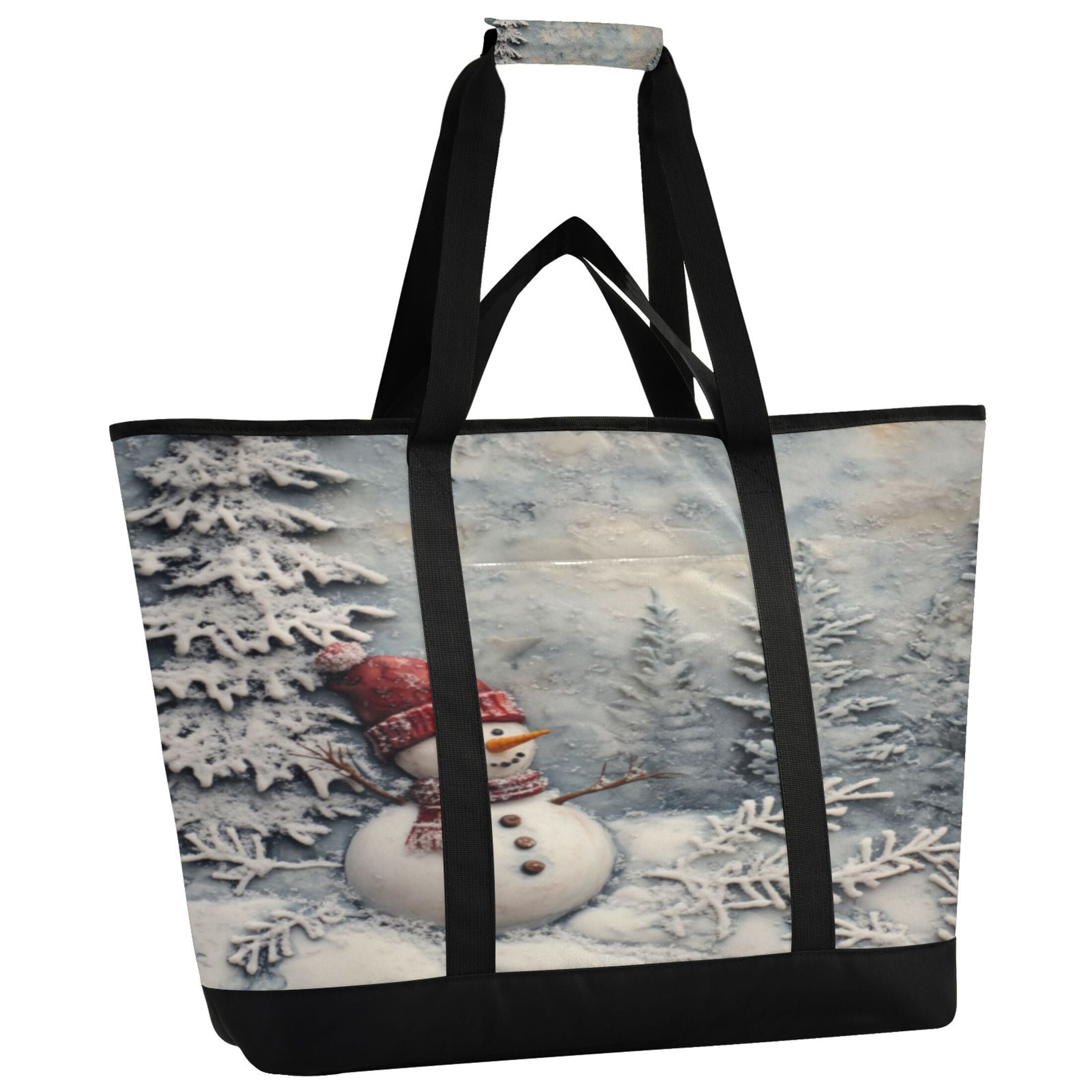 Large Hand-held Ice Pack Picnic Bag Insulation and Refrigeration Suitable for Shopping Picnics and Camping Christmas Tree and Snowman