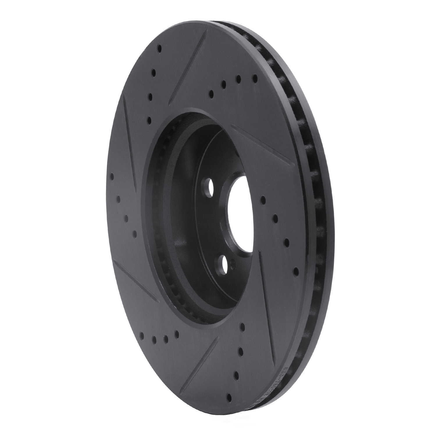 Dynamic Friction Company 633-76081R DFC Brake Rotor - Drilled And Slotted - Black