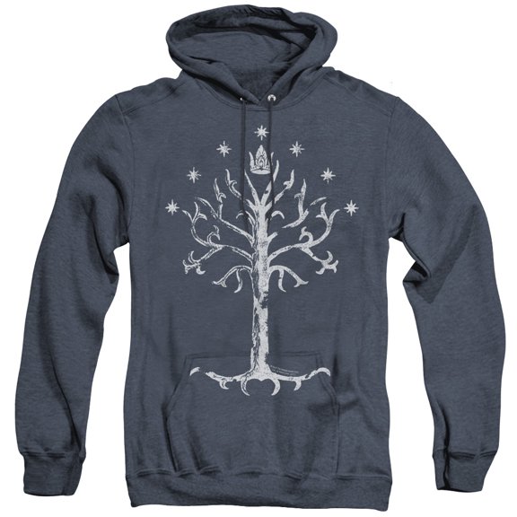 Lord of the Rings Tree Of Gondor Adult Heather Hoodie Sweatshirt Navy
