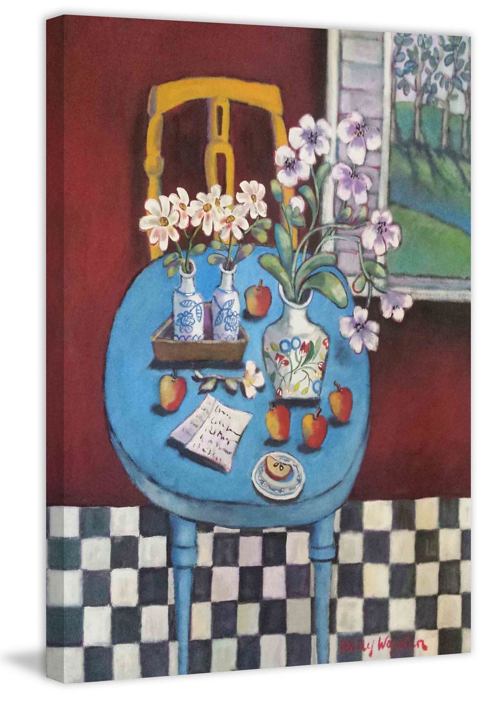 Marmont Hill "La Table En Bleu" Painting Print on Canvas