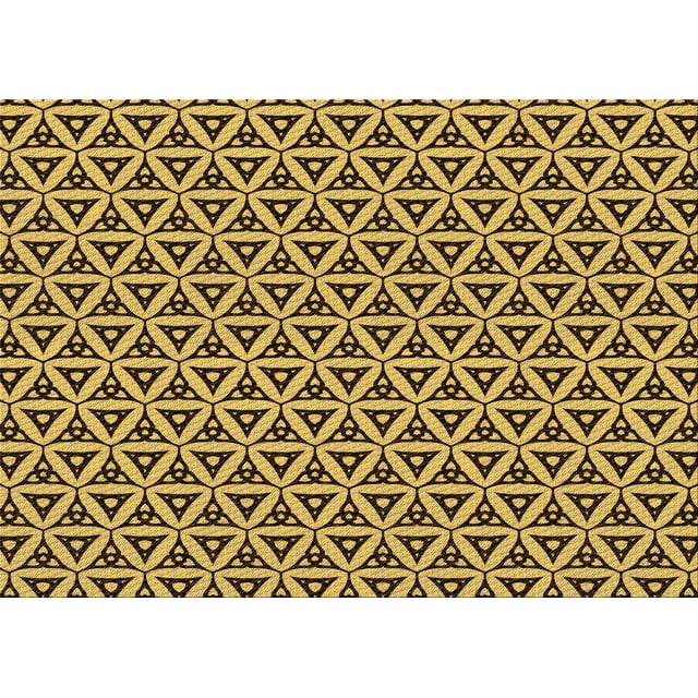 Ahgly Company Machine Washable Indoor Rectangle Transitional Bright Gold Yellow Area Rugs, 2' x 5'