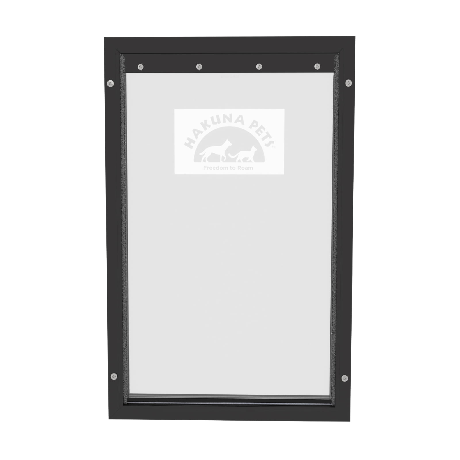 Hakuna Pets Black Deluxe Aluminum Extra Large Pet Door for Doors up to 2.76", for Pets up to 220lbs