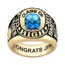 Order Now for 2025 Graduation, Freestyle Men's Yellow Celebrium Double Row Classic Checkerboard Birthstone Class Ring, Personalized, High School or College