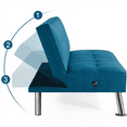 Yaheetech Convertible Futon Sofa Bed w/ USB Ports, 772lb Weight Limit