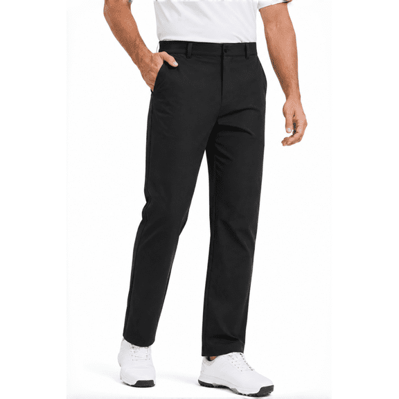 YAPPO Men's Stretch Dress Pants, Quick Dry Business Casual Slacks, Straight Fit for Office, Golf & Travel, 30" Inseam