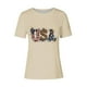 thumbnail image 4 of Tops de Ajuste Suelto para las Mujeres Sudadera Casual Impresa Manga Corta Cuello Redondo Superior, Poliéster, 4 of 4