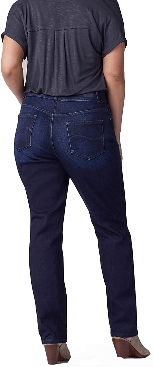 Lee Womens's Plus Stretch Relaxed Fit Straight Leg Jean
