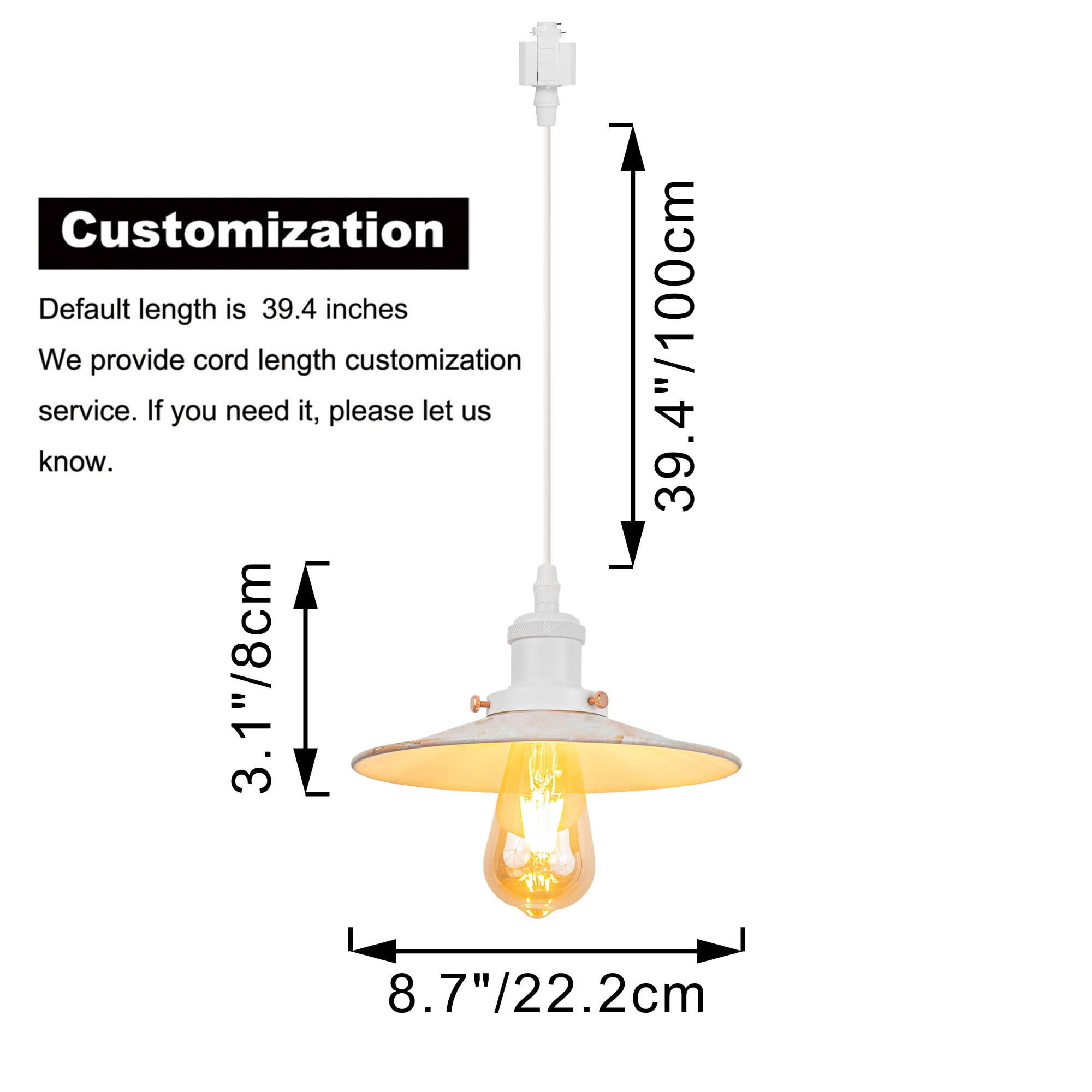 Kiven H-Type Track Lighting, 3-Light Modern H Track Light Pedant with Metal Lampshade,Dimmable,Timer for Kitchen Island Cafe Bedroom, Cord length 39.4",White Finish Marble Pattern