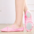 thumbnail image 2 of AnuirheiH Girls Ballet Shoes Elastic Band Dance Shoes Canvas Gymnastics Flats Split Sole Shoes 4-6$ off 2nd, 2 of 4