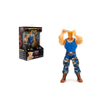 Jada Toys Street Fighter II Guile (Player 2) 1:12 Action Figure Interchangeable Heads, Hands & Accessories