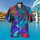 thumbnail image 3 of Camisas Hombre Camisa de solapa para hombre Camisa de manga corta de color casual de moda (Purple, XXL), 3 of 4