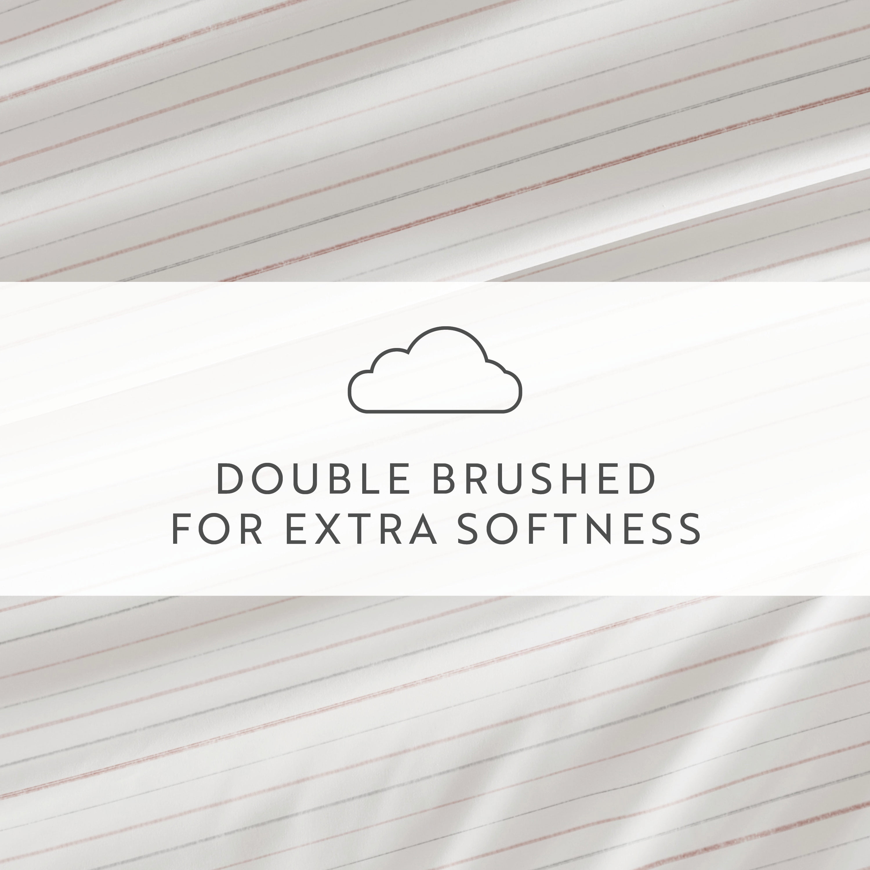 Noble Linens 4 Piece Pattern Microfiber Bed Sheets Set, Soft Stitch Stripe Terracotta, Full