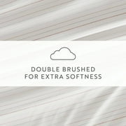 Noble Linens 4 Piece Pattern Microfiber Bed Sheets Set, Soft Stitch Stripe Terracotta, Queen